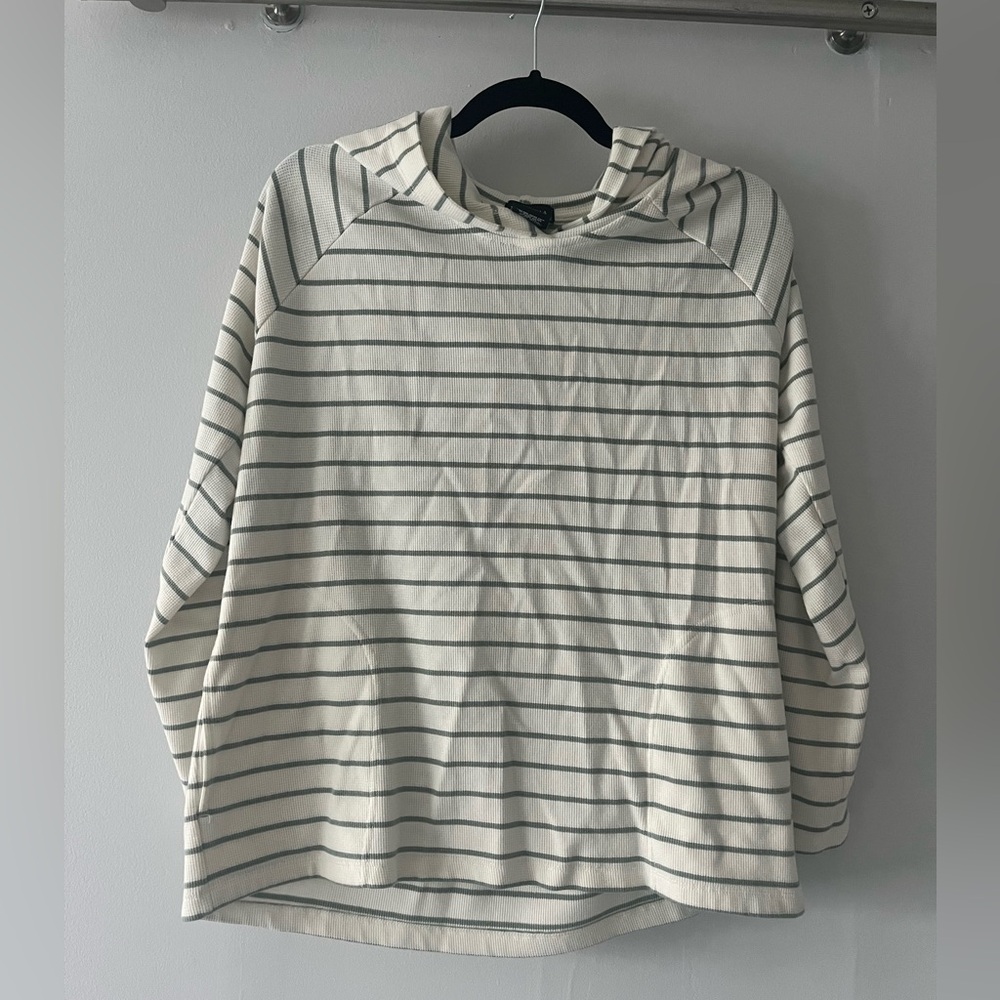 Striped Gray and White Women's Hoodie